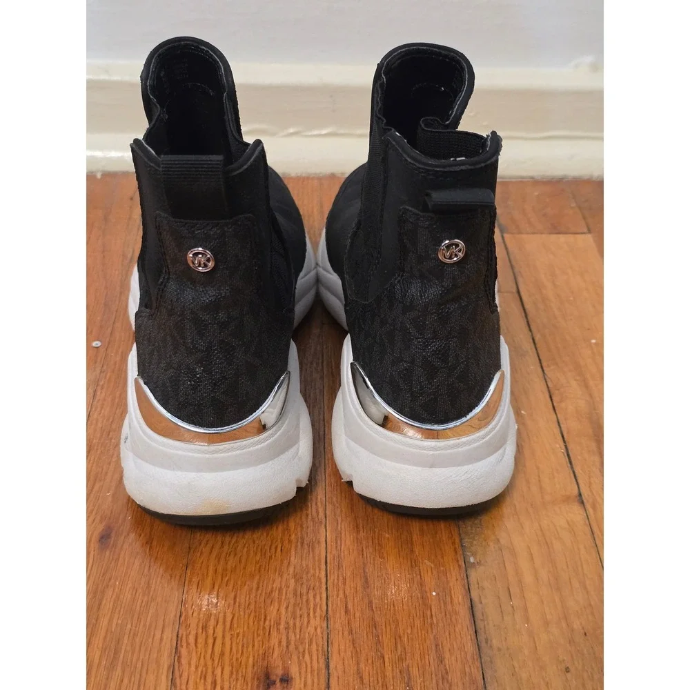 Michael Kors Skyler Boot Sneaker Womens 6 Black All Over Logo Black